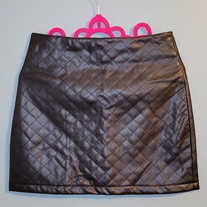 Fashion on Earth Faux Leather Quilted Mini Skirt